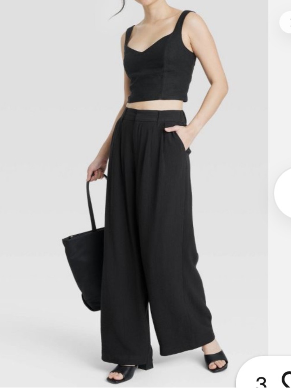 NWT A New Day Black Wide Leg Pleated Waist High Rise Pants Size 2